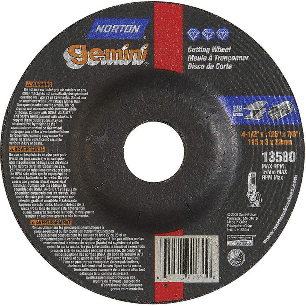 NORTON ABRASIVES 66252843589 Depressed Center Wheel 13580 Rpm | AF8FQP 25TZ84