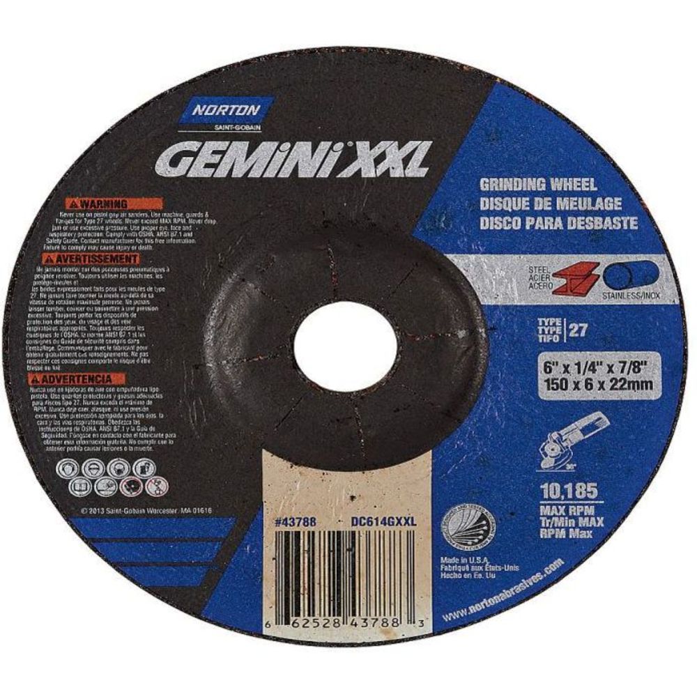 NORTON ABRASIVES 66252843788 Depressed Center Wheel 6 Inch 10185rpm | AG2AZM 31CF16