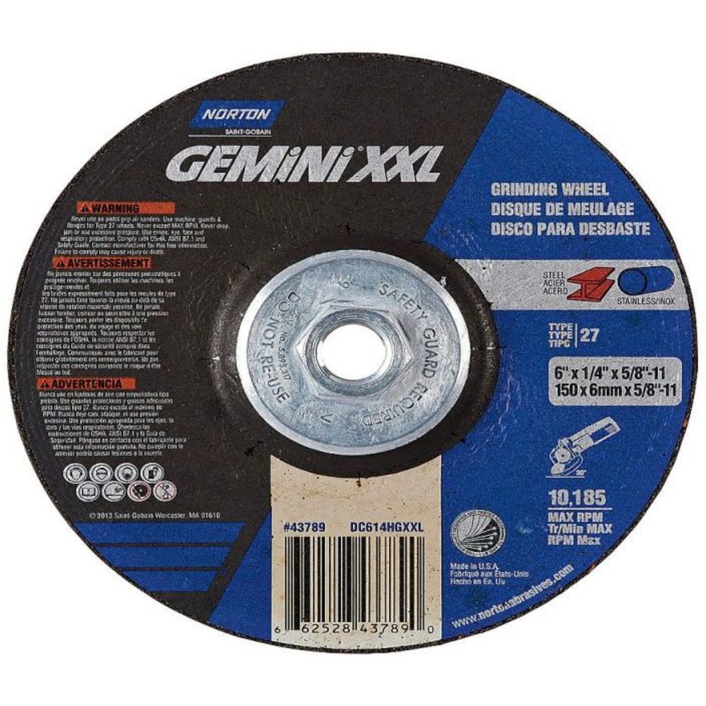 NORTON ABRASIVES 66252843789 Depressed Center Wheel 6 Inch 10185rpm | AG2AZN 31CF17