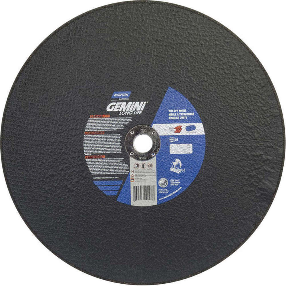 NORTON ABRASIVES 66253207554 Abrasive Cut Wheel 12 Inch Diameter 7/64 Inch T 1 Inch Arbor Hole | AE7QQF 6A104