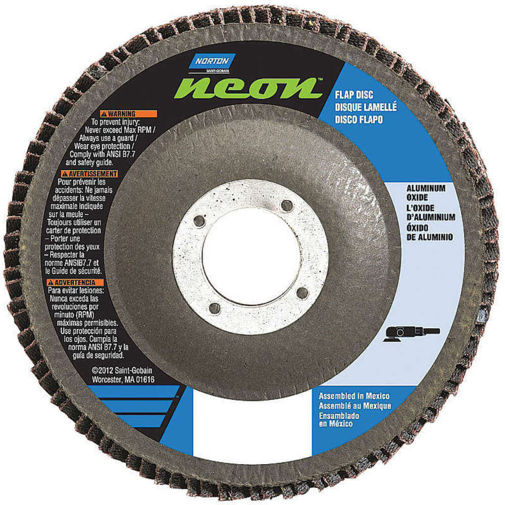 NORTON ABRASIVES 66623399174 Flap Disc 4 1/2 Inch x 120 G 5/8-11 | AB7RTP 23Z556
