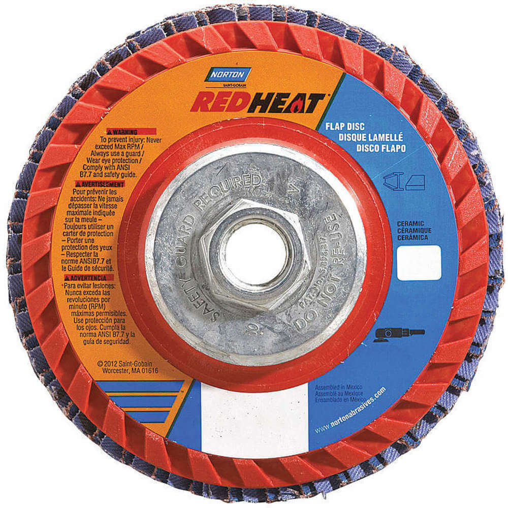 NORTON ABRASIVES 63642536152 Flap Disc 7 Inch x 80 Grit 5/8-11 | AB7RRQ 23Z533