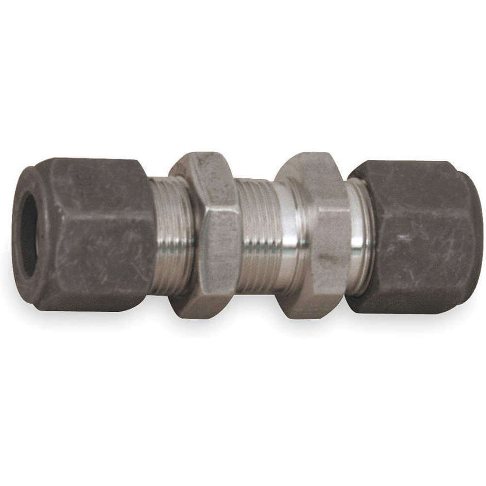 PARKER 4-4 WBZ-SS Bulkhead Union, 1/4 Inch Outside Diameter, SS | AB2ZRU 1PZK6