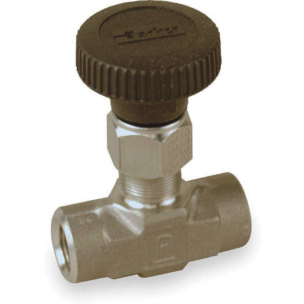 PARKER 4F-V6LR-SS-GR Needle Valve Straight 316 Stainless Steel 1/4 Inch | AC2JCH 2KLC2 / 4F-V6LR-SS