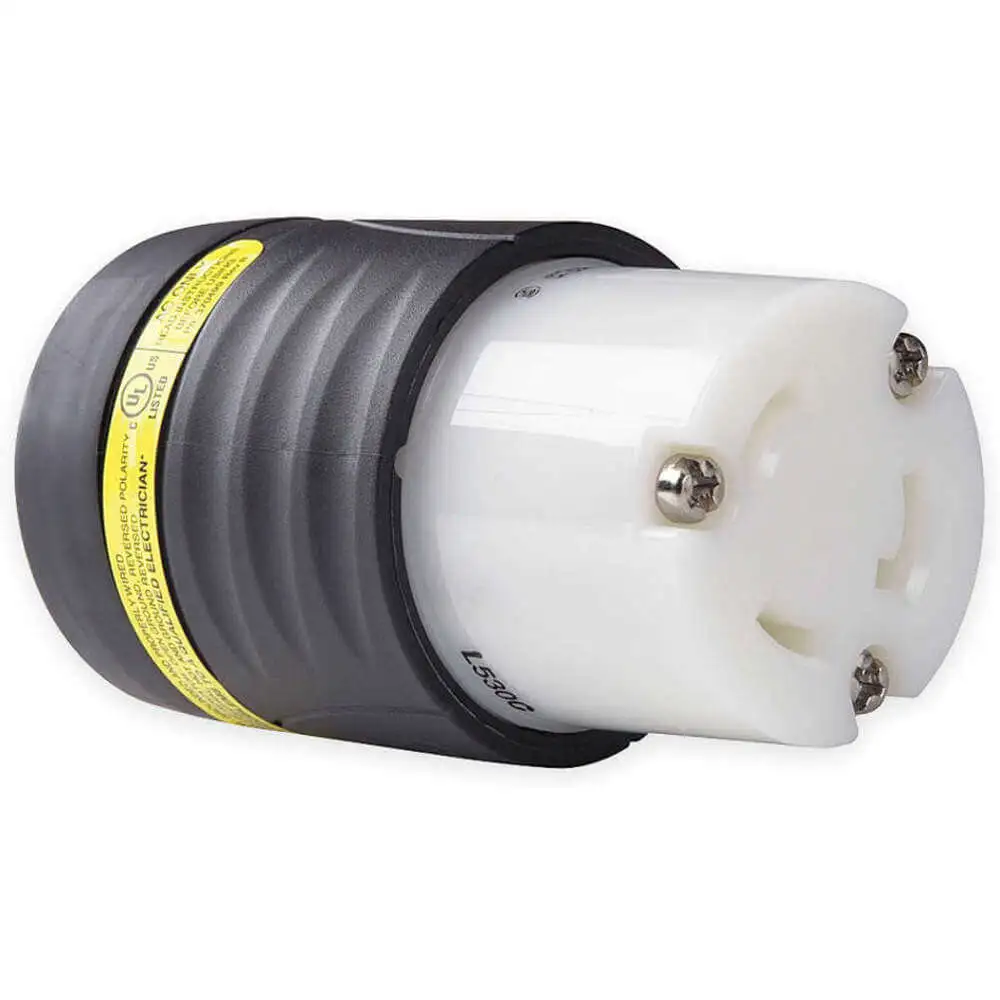 PASS AND SEYMOUR L530-CGCM Ground Continuity Monitoring Connector, Black And White, 125V | CH4DPK