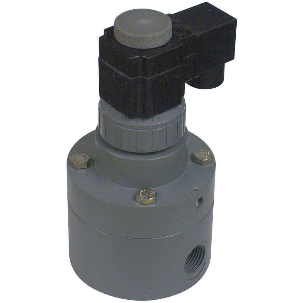 Solenoid Valve, 2-Way, 1-1/2 Inch Size, Normally Closed, PVC