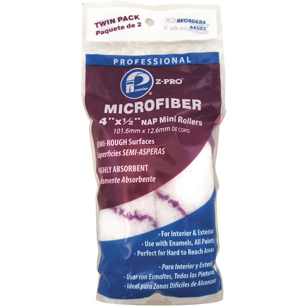 Microfiber Roller 4 inch Length 1/2 inch Nap