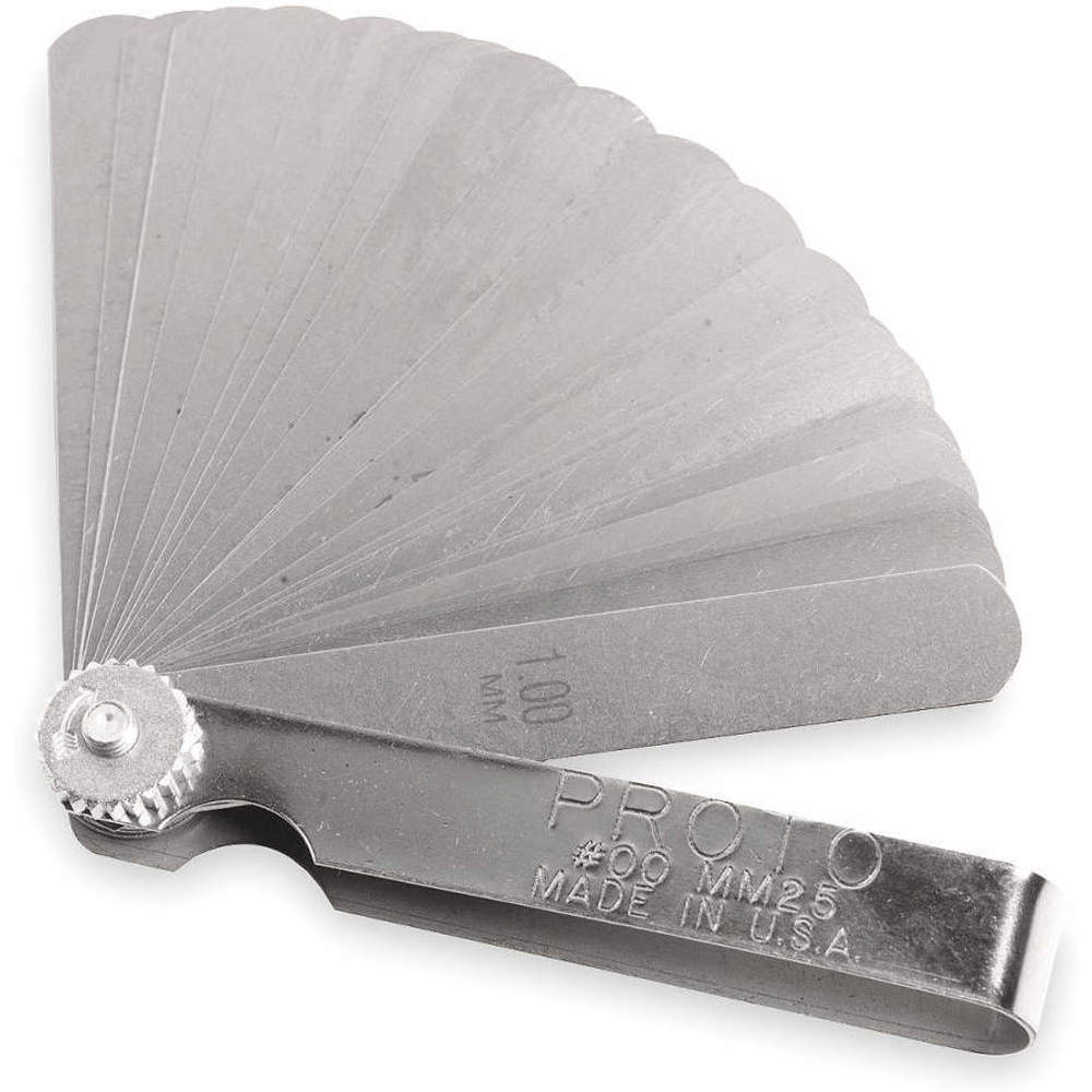 Short Feeler Gauge Set, Metric, 1/2 Inch Blade Width - 25 Pc