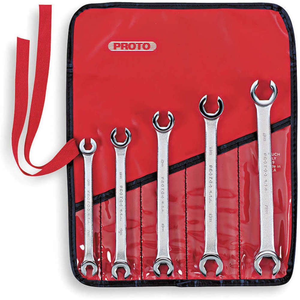 Flare Nut Wrench Set 6 Point 7-17mm 5 Pc