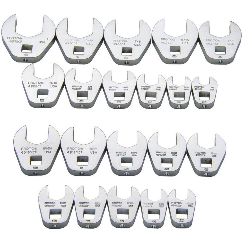 Crowfoot Wrench Set 3/8 Inch 20 Pcs.