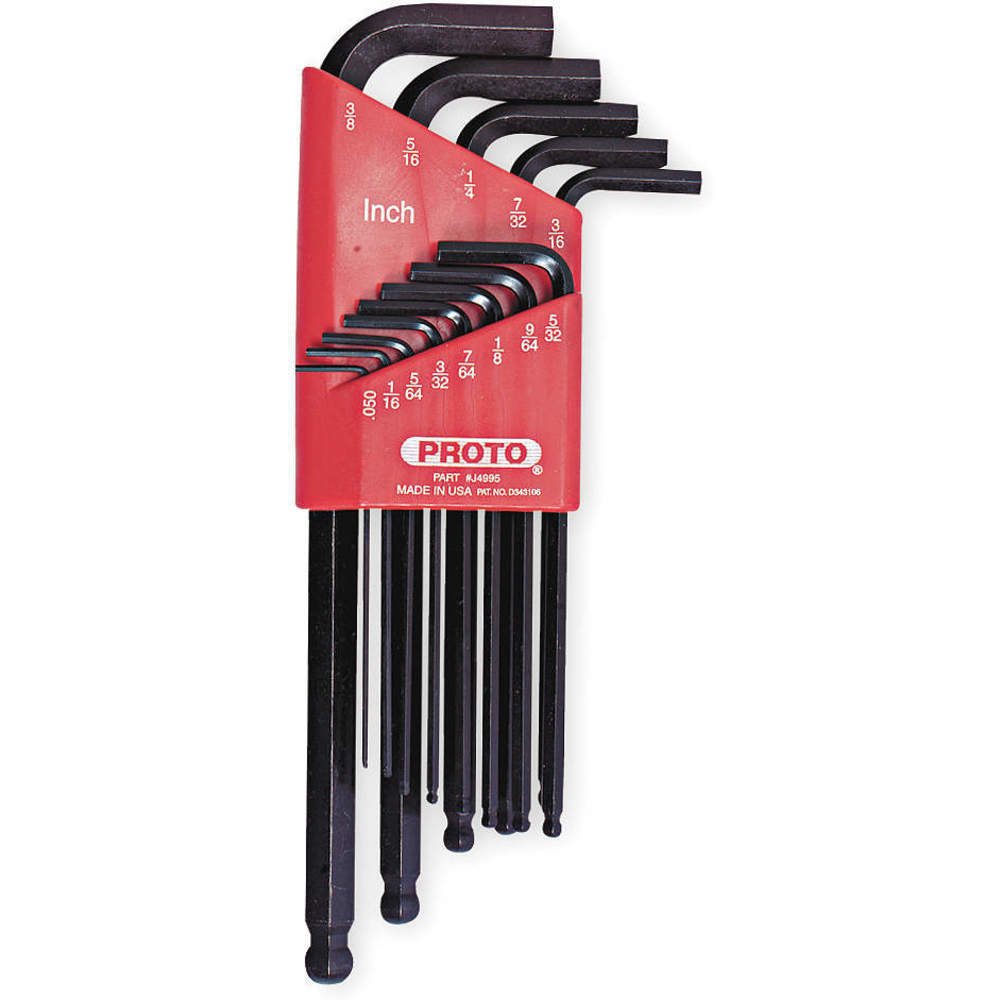 13 Piece Round Head Hex Key Set, Fractional Measuring Unit