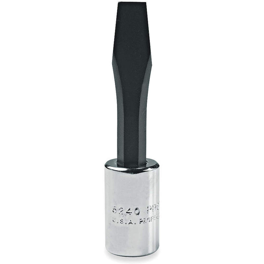 Socket Bit, 1 Inch Insert Length, Sae Insert Length, 1/4 Inch Tip, Slotted Tip Style