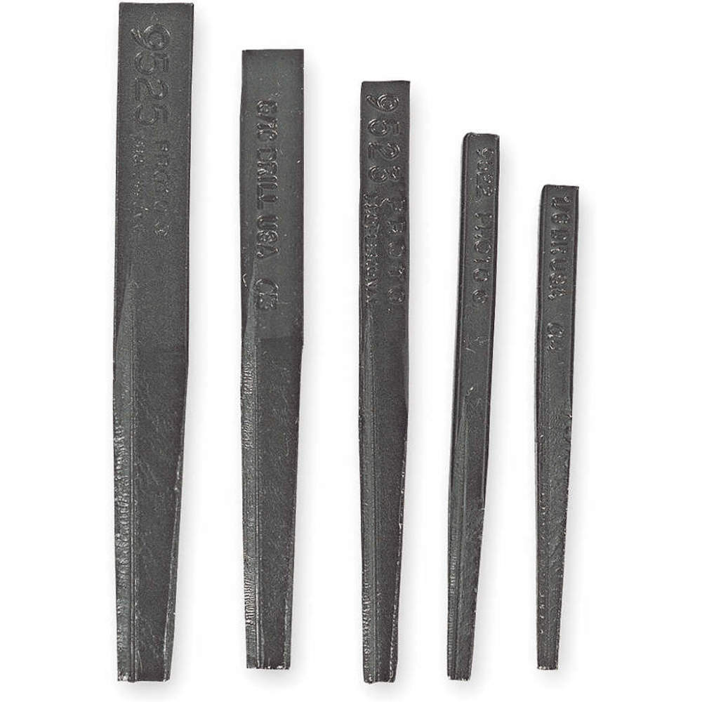 Screw Extractor Set, Black Chrome, Stamped Sizes, 5 Pc