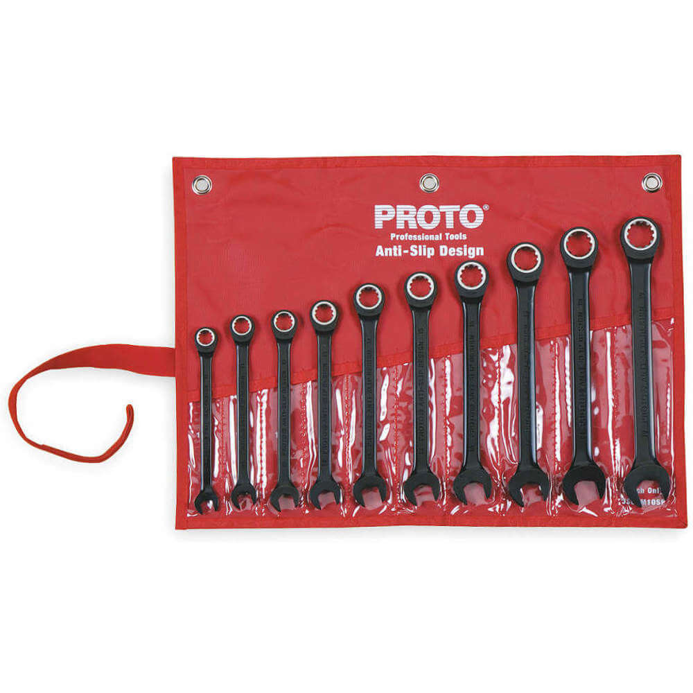 Ratcheting Wrench Set Metric 12 Point 10 Pc