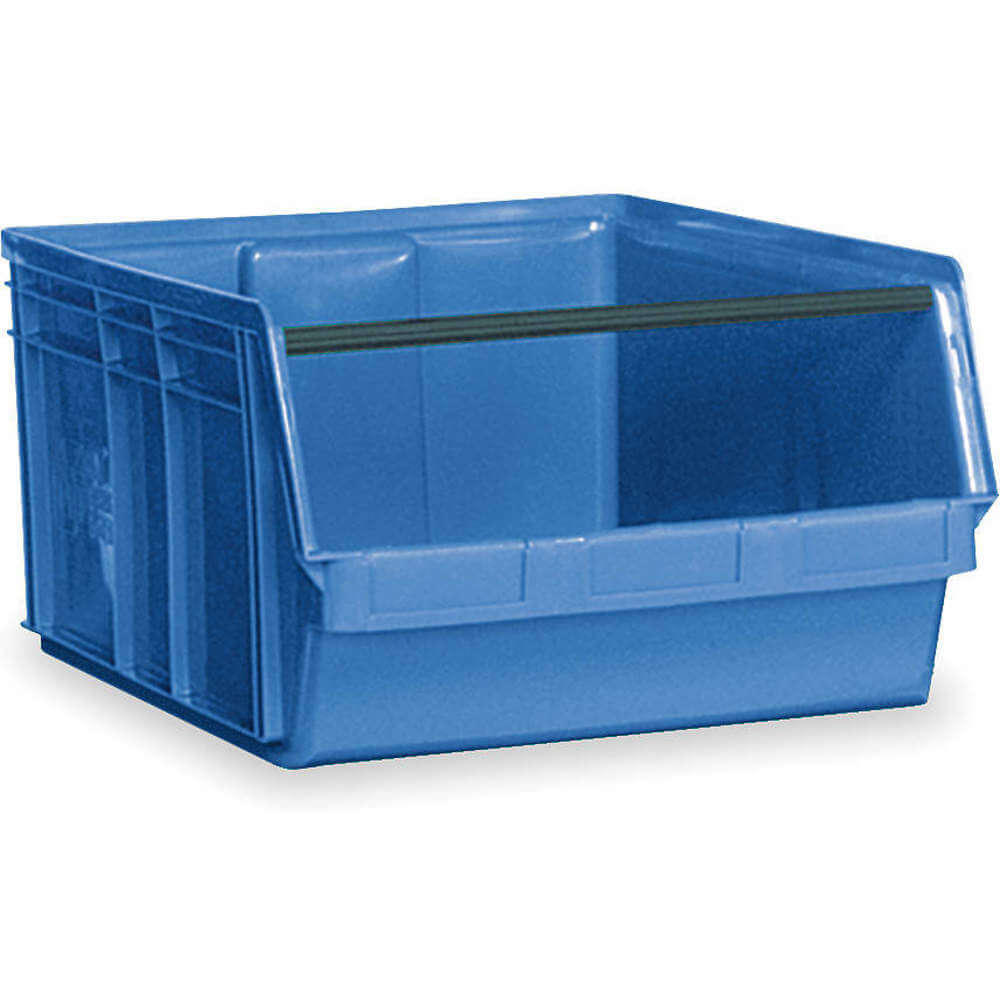 Bin, 29 Inch Overall Length, 18 3/8 x 11 7/8 Inch Size, Blue, Stackable