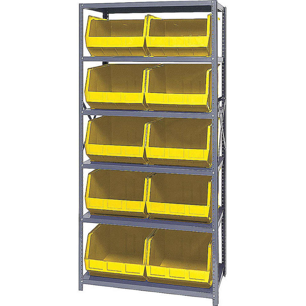 QUANTUM STORAGE SYSTEMS QSBU-270YL Bin Shelving Unit 18d x 36w x 75h 10 Bins | AF3UEK 8CZW0