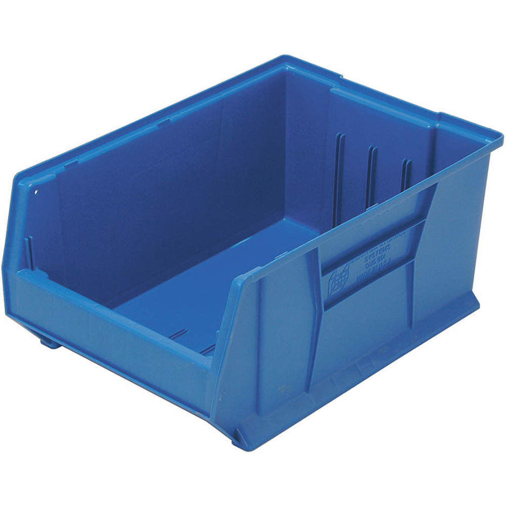 Bin, 23 7/8 Inch Overall Length, 16 1/2 x 11 Inch Size, Blue, Stackable