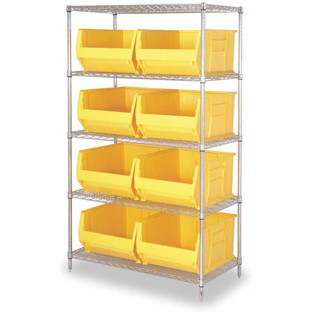 QUANTUM STORAGE SYSTEMS WR6-954YL Bin Shelving Wire 36 x 24 10 Bins Yellow | AC2KKF 2KVZ1
