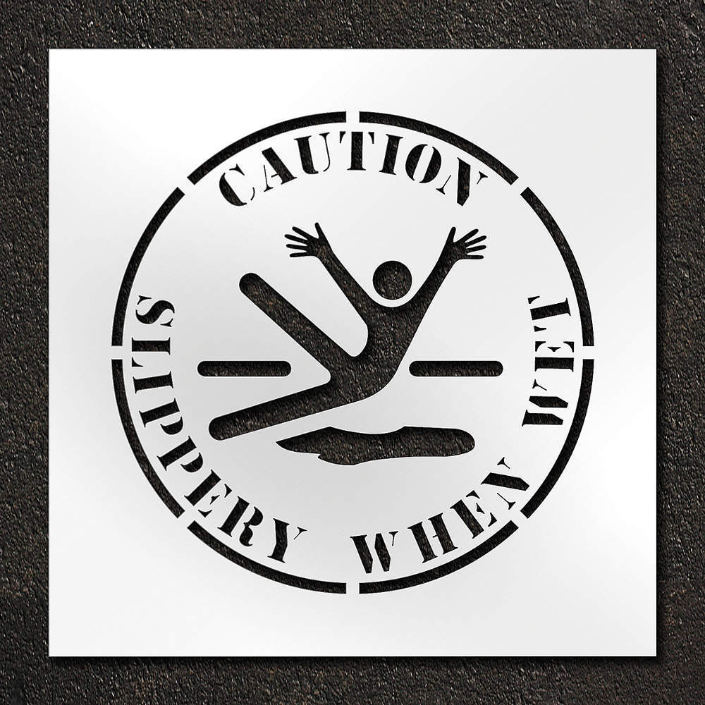 RAE STL-116-12403 Stencil Caution Slippery When Wet 24 Inch | AH2JTU 29EN40