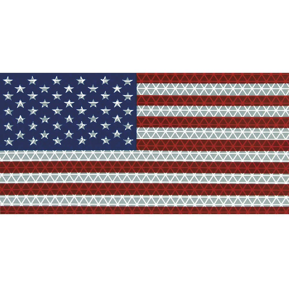 REFLEXITE 18376 American Flag Decal Reflective 6.5 x 3.75 In | AC2AYJ 2HGY2