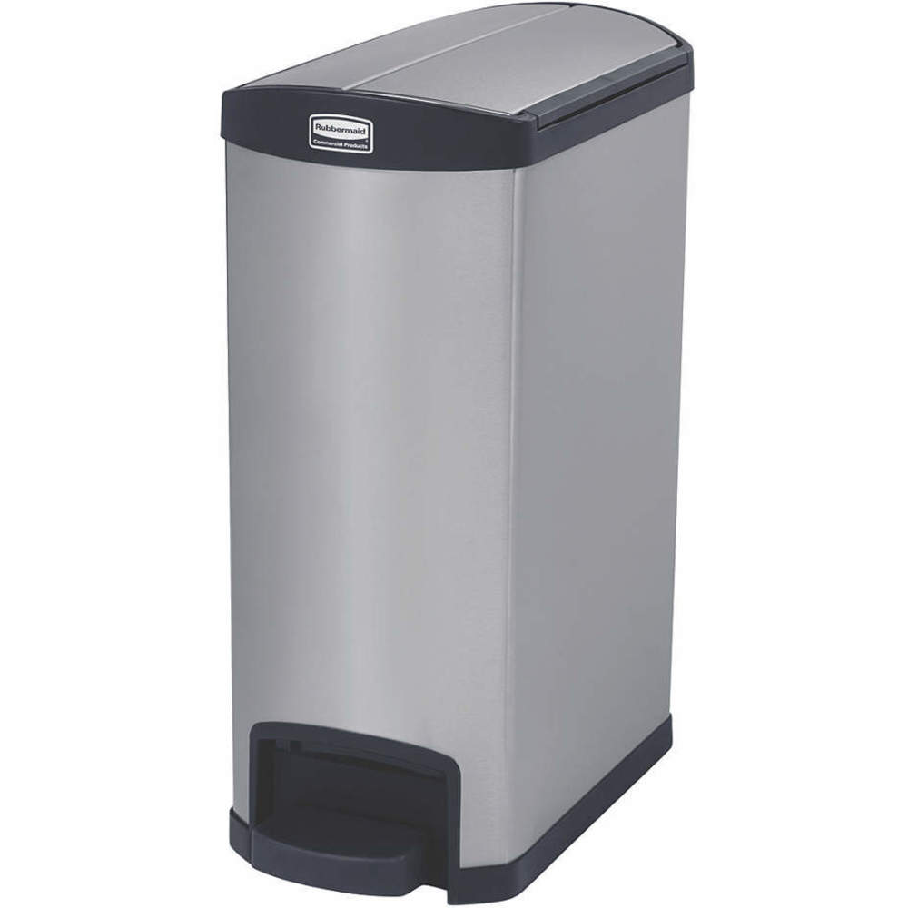 Trash Can Rectangular 13 gallon Silver