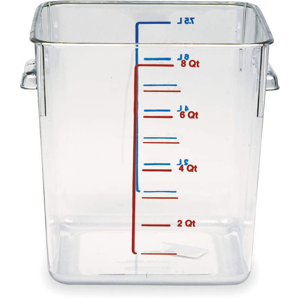 RUBBERMAID FG630800CLR Square Storage Container 8 Quart Clear | AC4BZM 2YJ90
