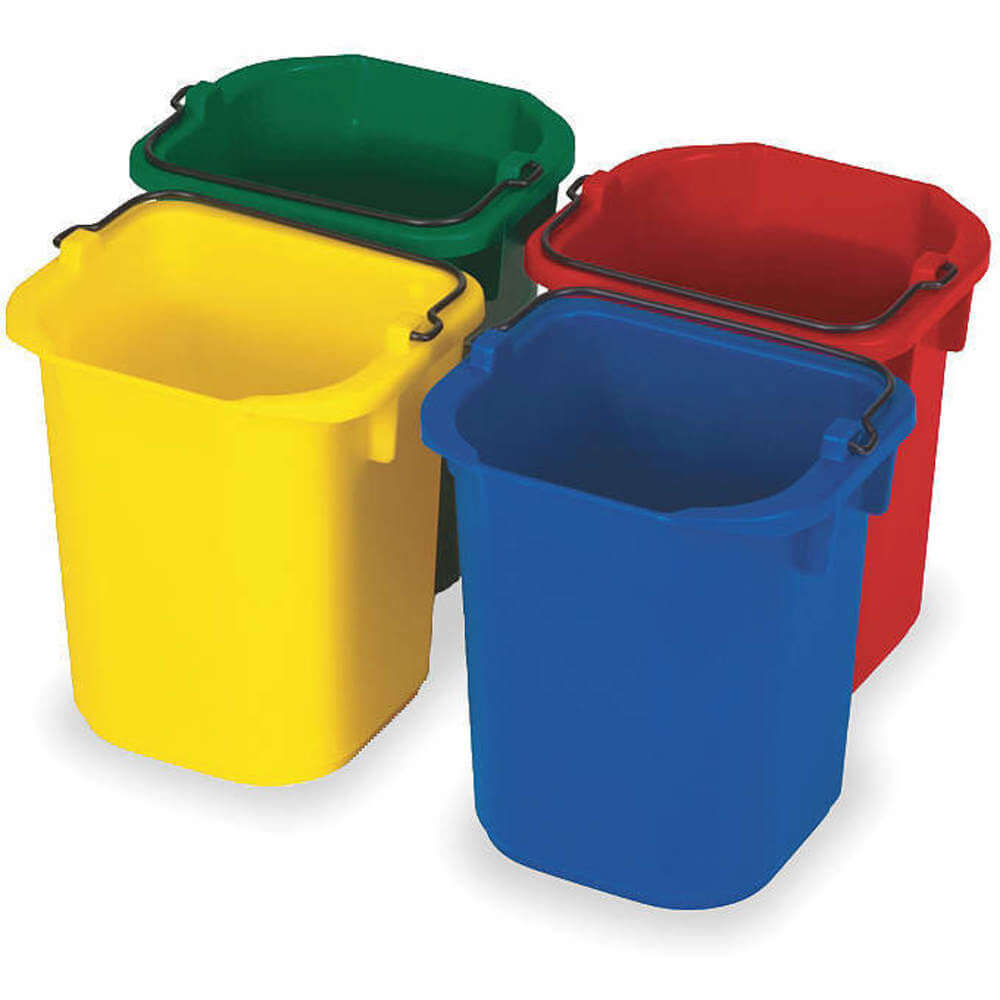 Disinfectant Pail 5 Quart Red Yellow Black Green