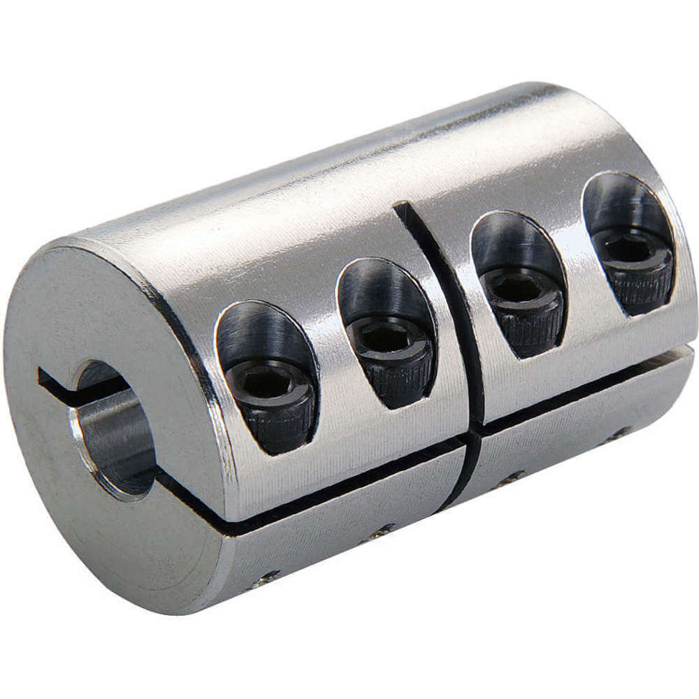 6mm x 6mm Rigid Coupling, Aluminum, One-Piece Clamp Style, 18mm OD, 30mm Lg.