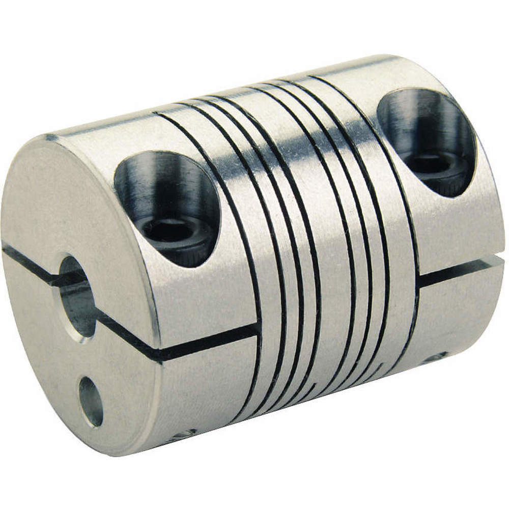 1/4 x 6mm Four Beam Coupling, Aluminum, Clamp Style, 0.984 Inch OD, 1.181 Inch Lg.