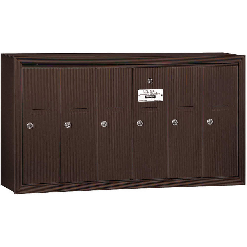 Vertical Mailbox Surface 6 Doors Bronze