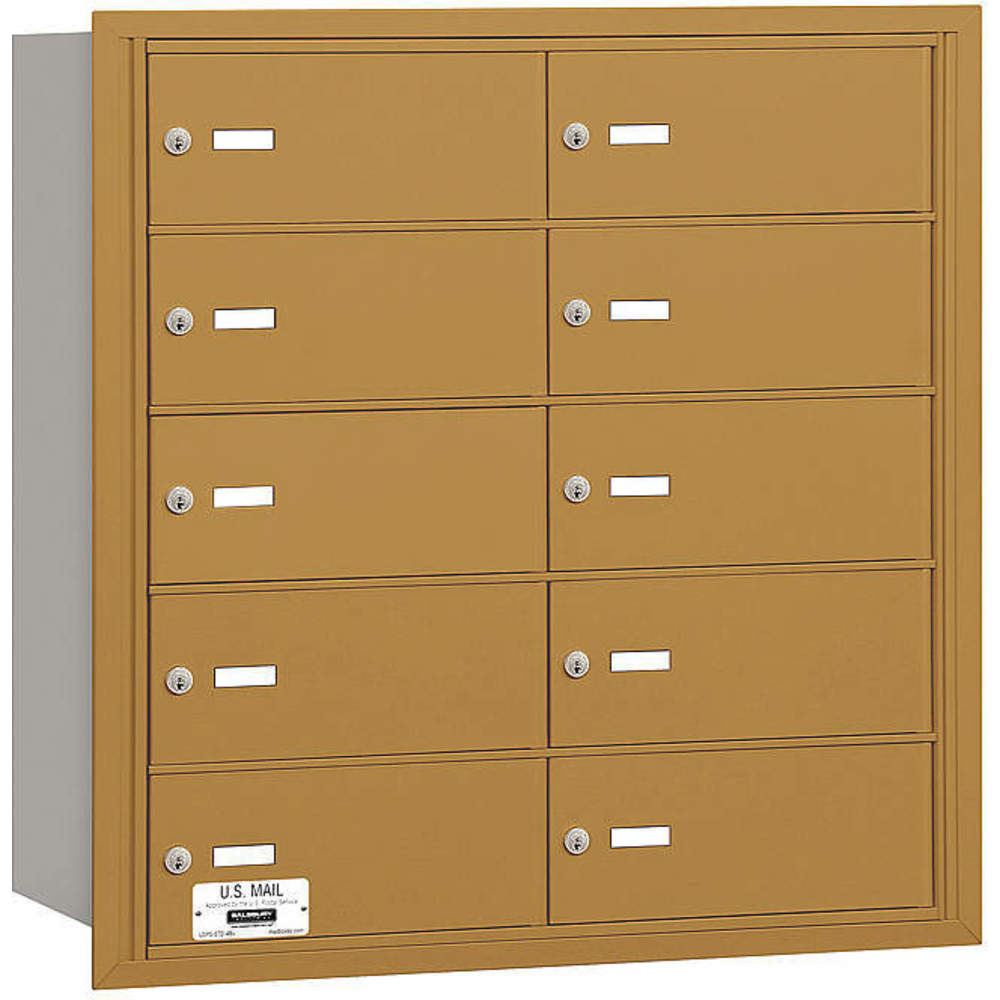 SALSBURY INDUSTRIES 3610GRU Horizontal Mailbox Usps 10 Doors Gold Rl 29-3/4 Inch | AG3JHQ 33LF44