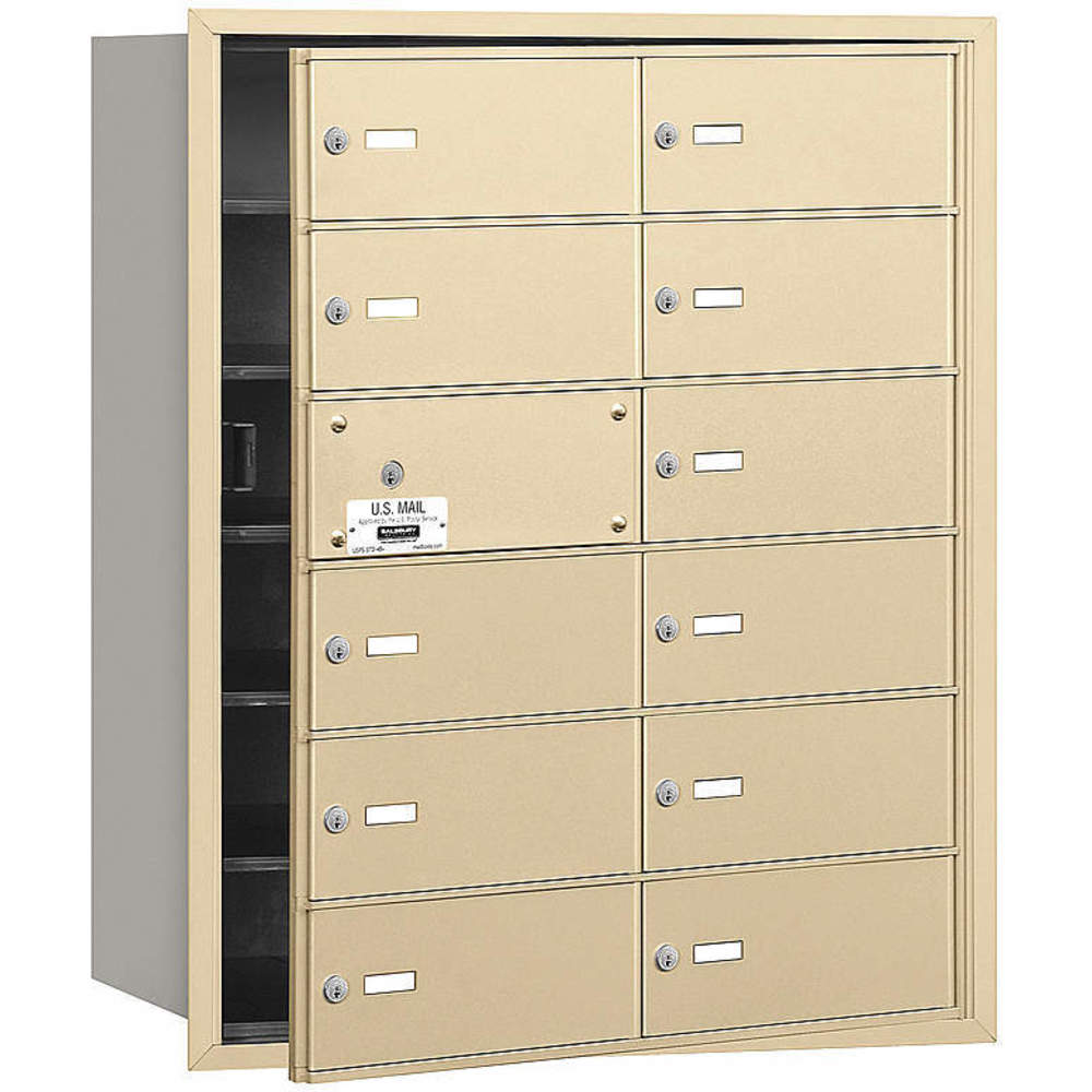 SALSBURY INDUSTRIES 3612SFU Horizontal Mailbox Usps 12 Doors Sandstone Fl 35-1/4 Inch | AG3JVX 33LJ76