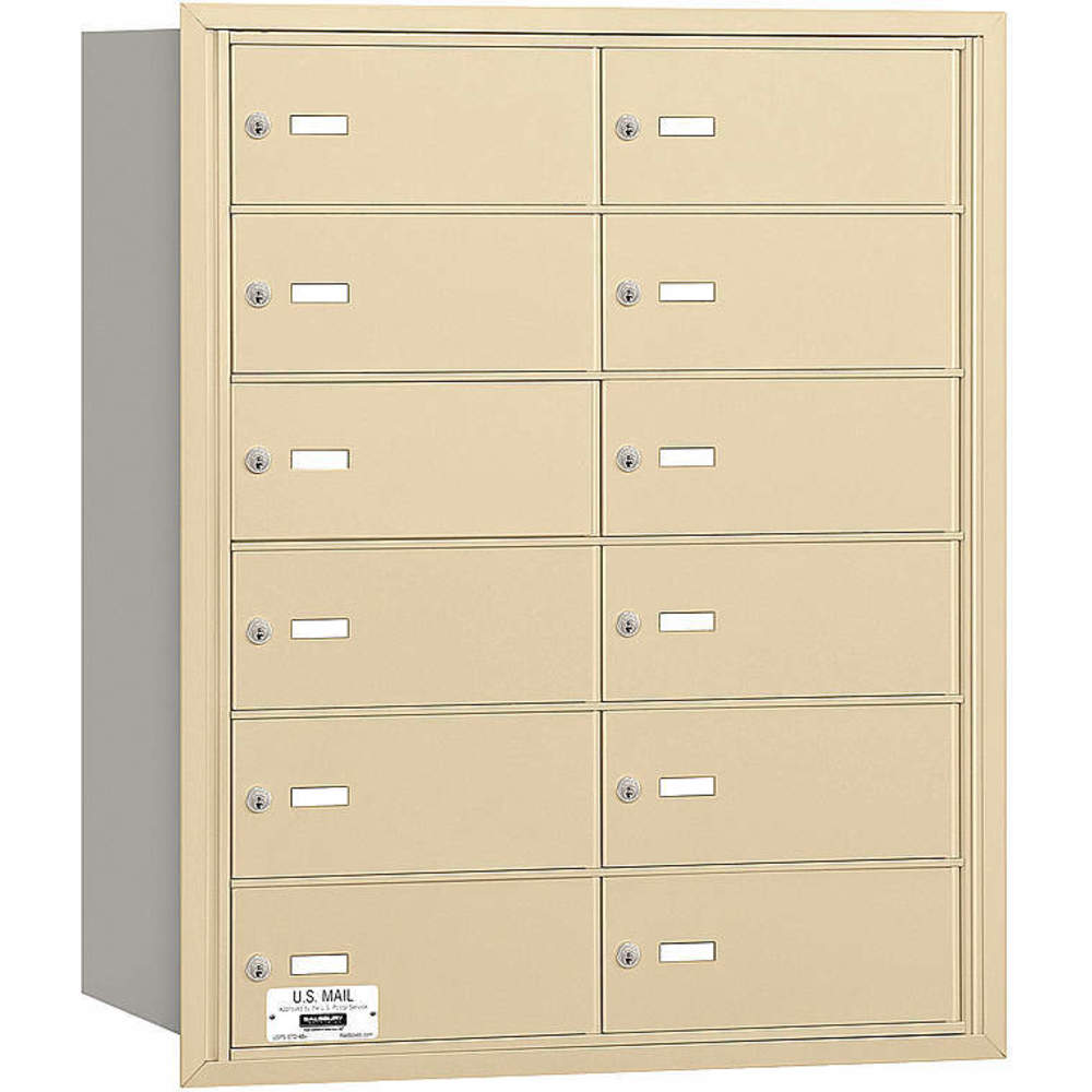SALSBURY INDUSTRIES 3612SRU Horizontal Mailbox Usps 12 Doors Sandstone Rl 35-1/4 Inch | AG3JVZ 33LJ78