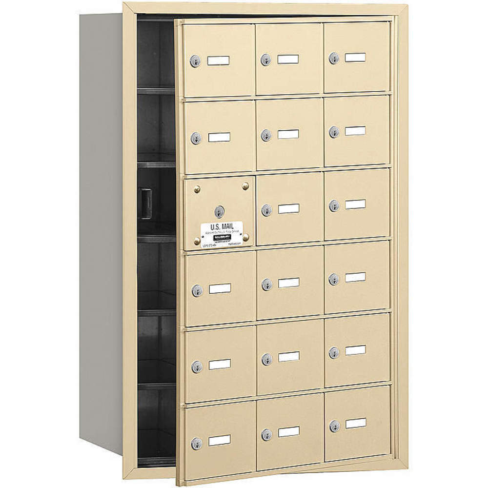SALSBURY INDUSTRIES 3618SFU Horizontal Mailbox Usps 18 Doors Sandstone Fl 35-1/4 Inch | AG3JWK 33LJ88