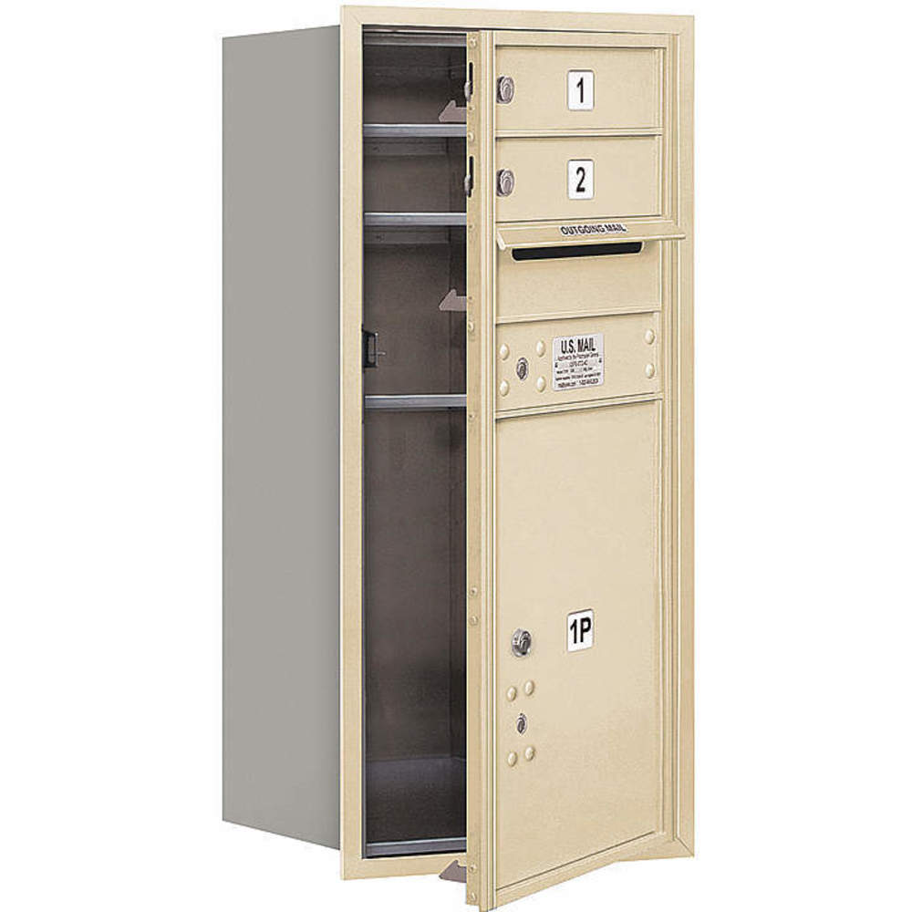 SALSBURY INDUSTRIES 3709S-02SFU Horizontal Mailbox Usps 3 Door Sandstone Fl 34 Inch | AG3HJN 33KX96