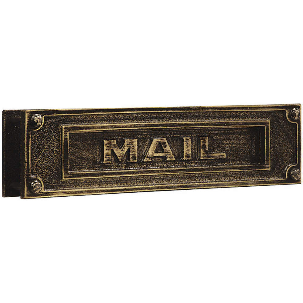 Mail Slot Brass Horizontal Antique