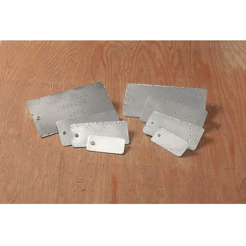 Blank Tag 1-3/8 x 3 Inch Silver Rectangular