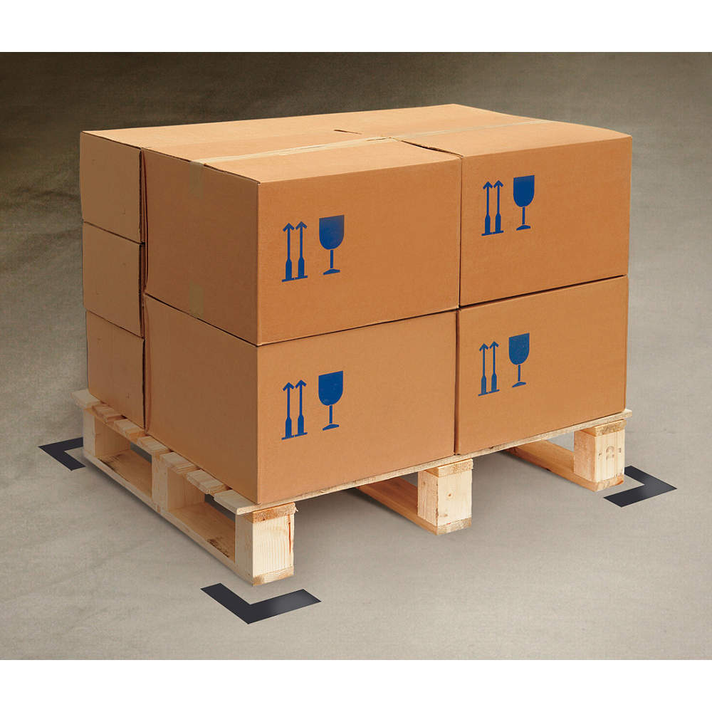 MIGHTY LINE ANGLEBLK Floor Marking Tape, 2" Width, Black Angle, PK100 | AD3FGA 3YTE2