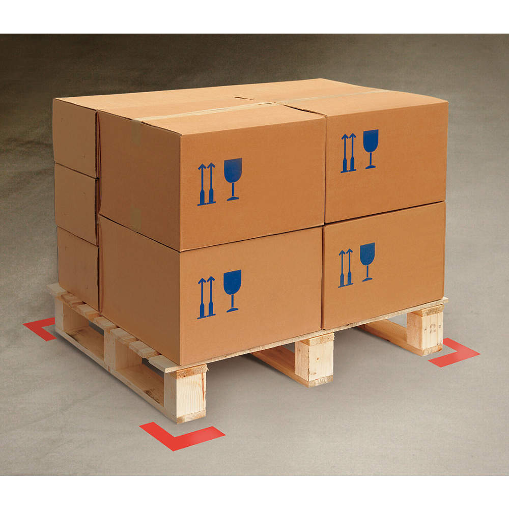 MIGHTY LINE ANGLER Floor Marking Tape, 2" Width, Red Angle, PK100 | AD3FGK 3YTF5