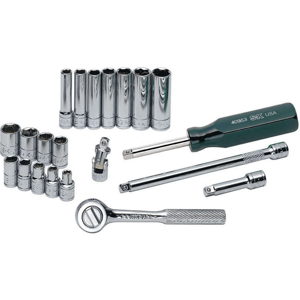 Socket Set 1/4 Inch Drive Chrome 21 Pc