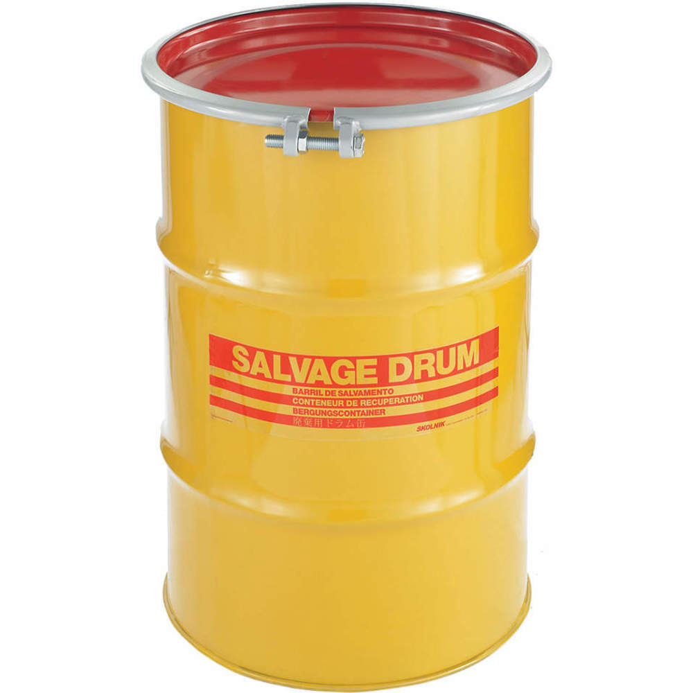 Salvage Drum, Steel, 30 gal, Bolt Ring