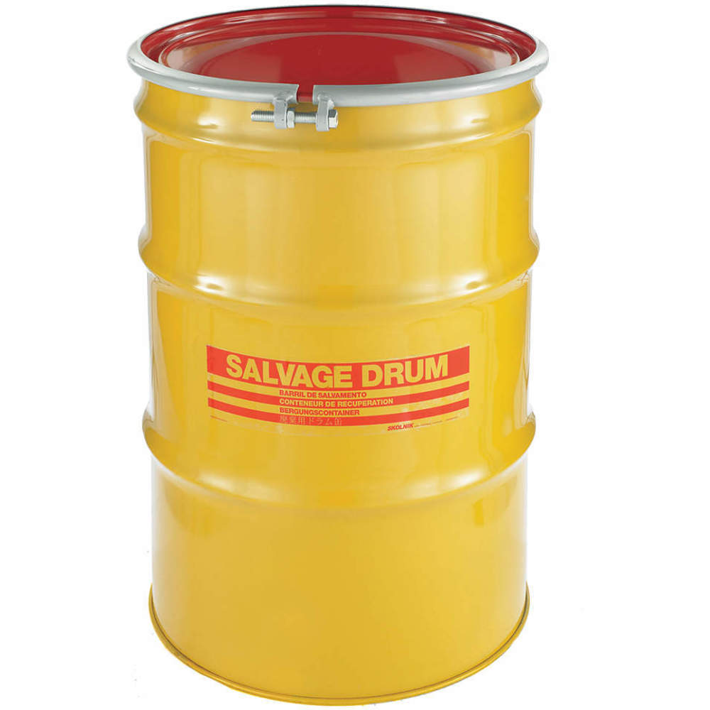 Salvage Drum, Steel, 55 gal, Bolt Ring