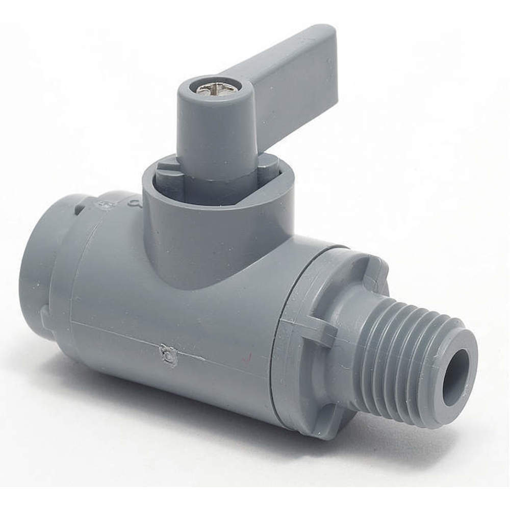 Pvc Ball Valve Inline Fnpt x Mnpt 1/8 In