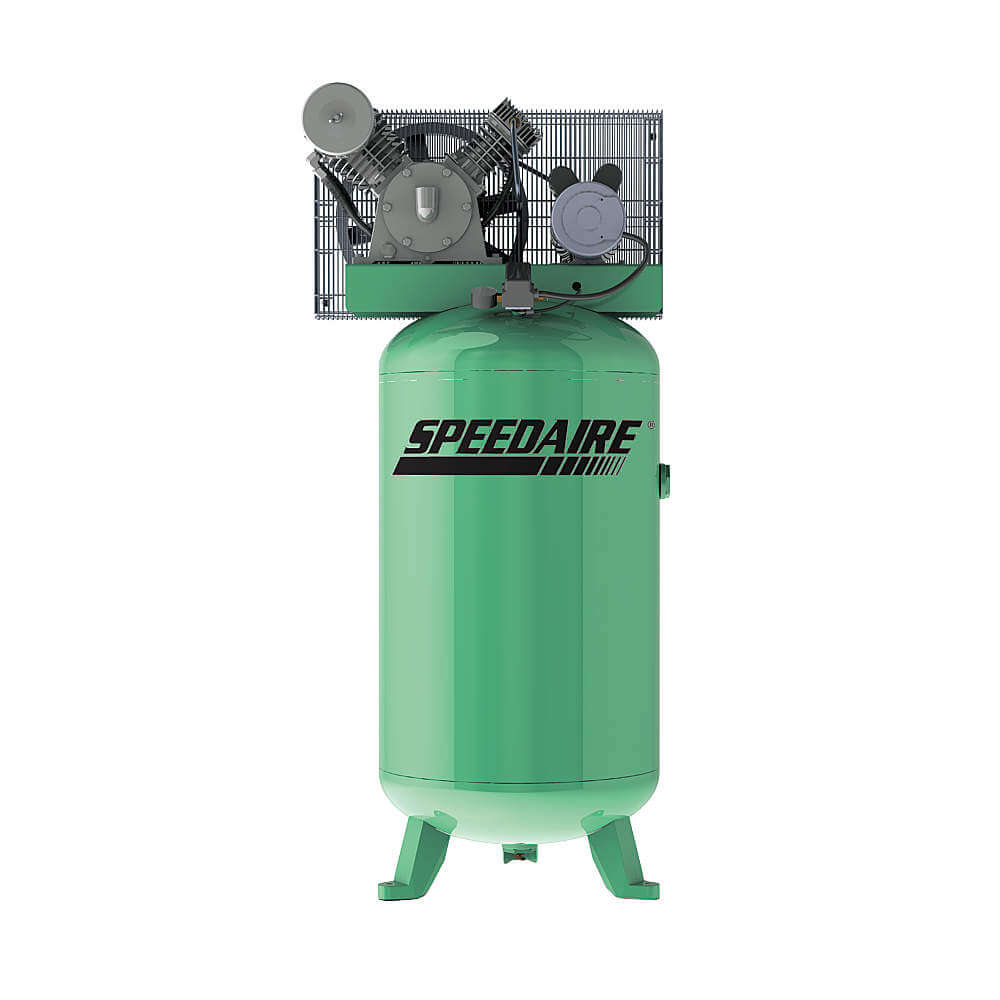 Air Compressor, 5 hp, 2 Stage, Vertical, 80 gal, 13.7 cfm, 175 psi, 208-230VAC