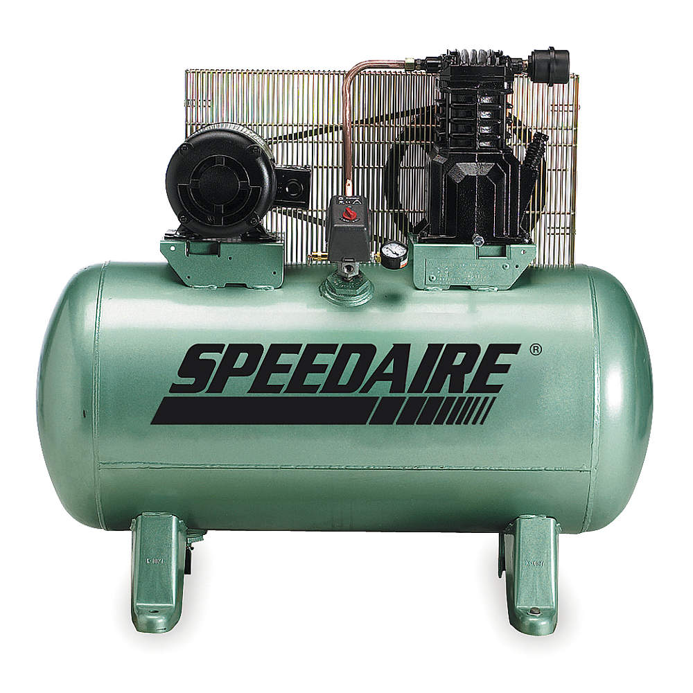 Air Compressor, 2 hp, 1 Stage, Horizontal, 30 gal, 4.9 cfm, 135 psi, Base Model