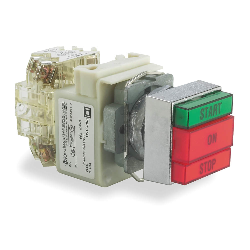 SQUARE D 9001KXRG117 Illuminated Push Button 30mm 2no/2nc Green/red | AF9GJK 2EP57