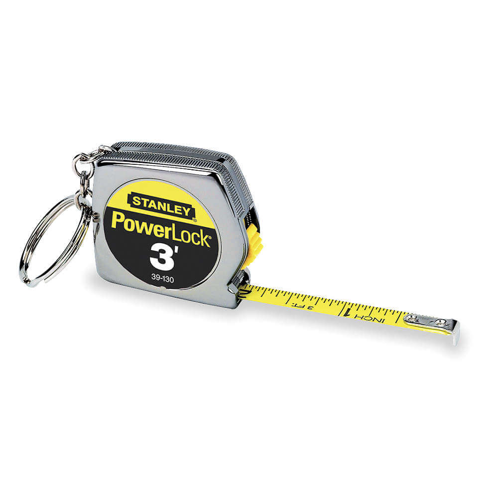 Key Chain Tape Measure 1/4 Inch x 3 Feet Chrome