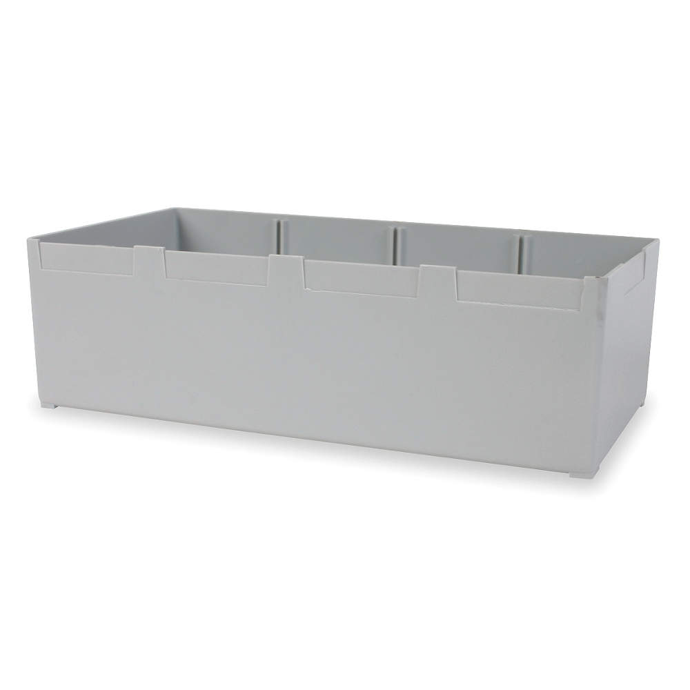 Storage Bin Gray 12 Inch Length 6-1/8 Inch Width