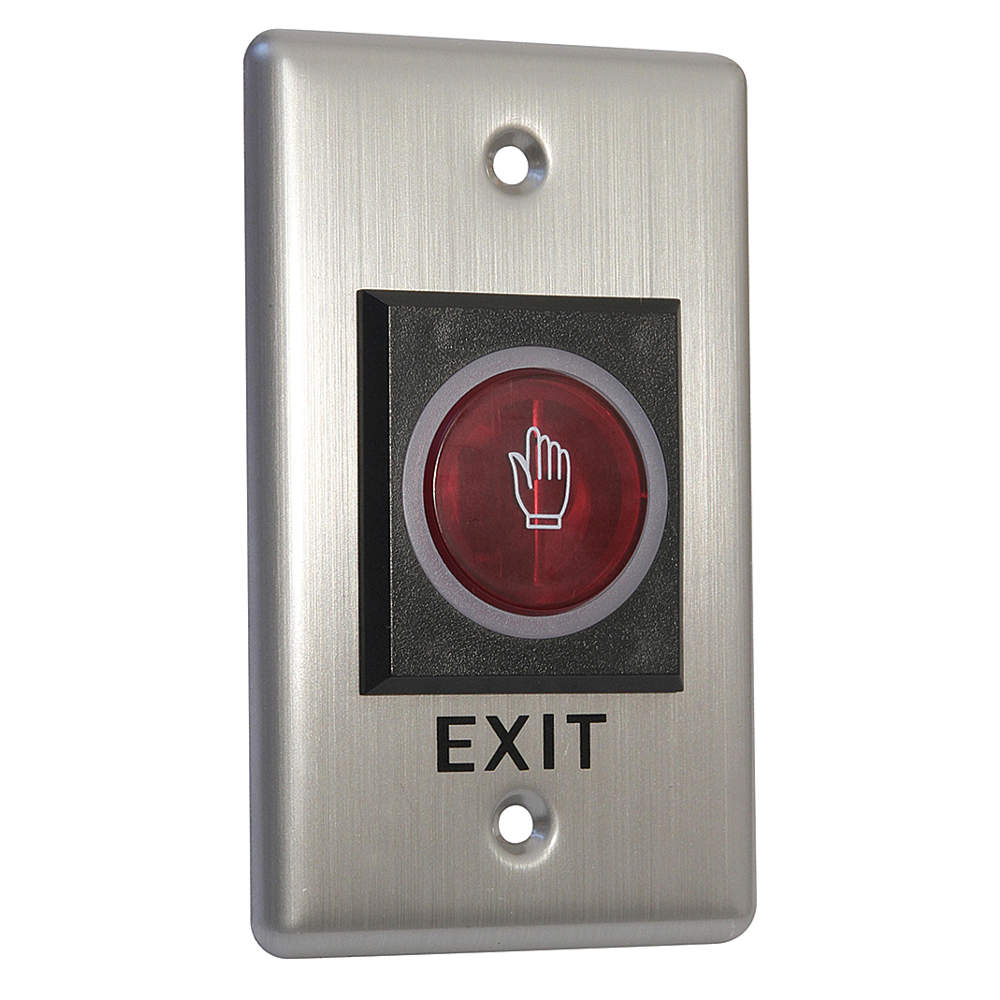 Touchless Exit Button Illuminated Silver