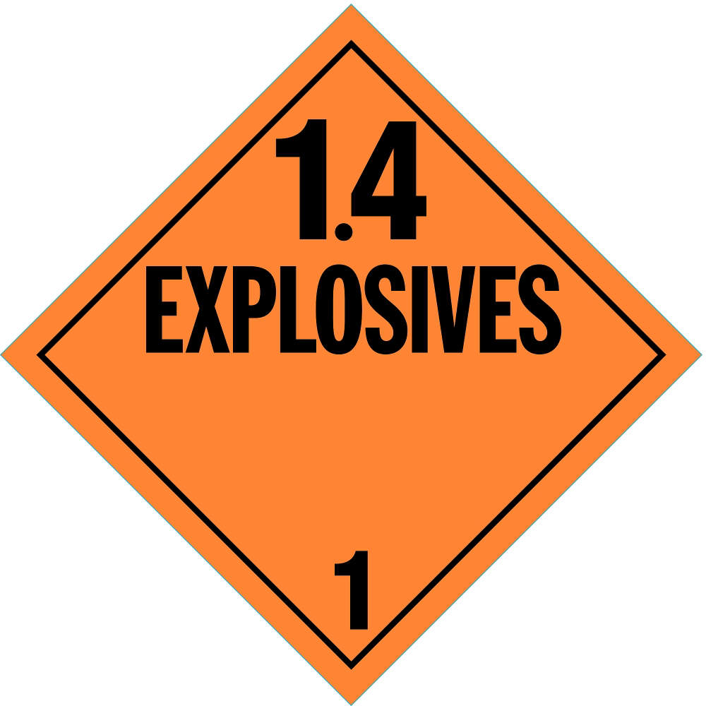 STRANCO INC DOTP-0100-PS Vehicle Placard 1.4 Explosive | AF3YRP 8FNM3